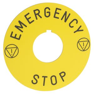 Etiqueta gravada emergency stop d90 9001kn8330