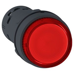 Botão monobloco luminoso ø22mm plástico, retorno por mola, vermelho, nf, 230vca
