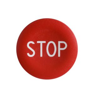 Pastilha para botão ø22mm, vermelha, "stop"